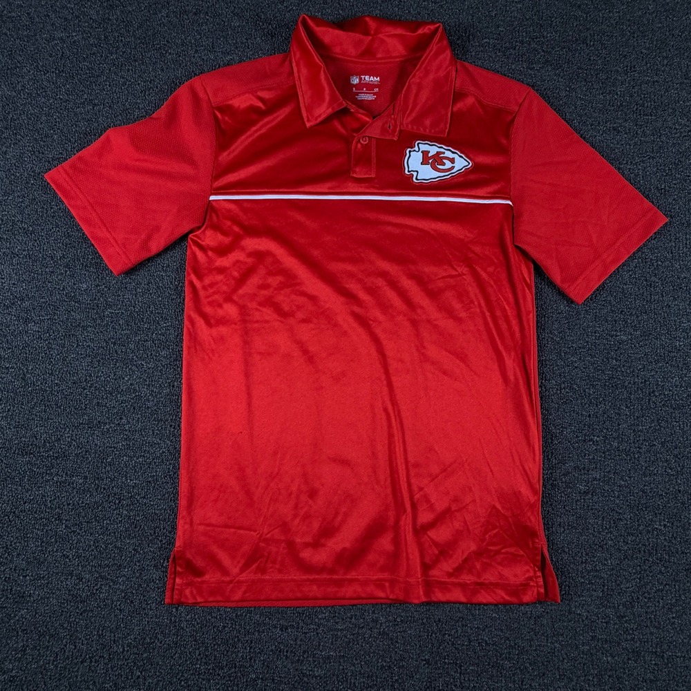 Kansas City Chiefs Polo Shirt Mens S Red NFL Football NFL Team Apparel EUC